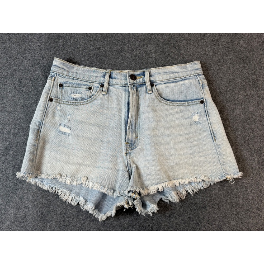 Abercrombie & Fitch Shorts Womens 6/28 Light Blue Excellent Distressed High Rise